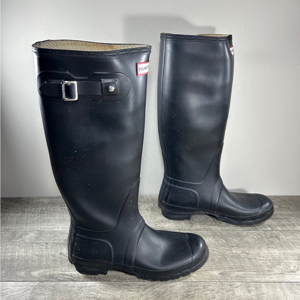 Hunter Original Black Rain Women’s Waterproof Winter Snow Tall Boots Size 9